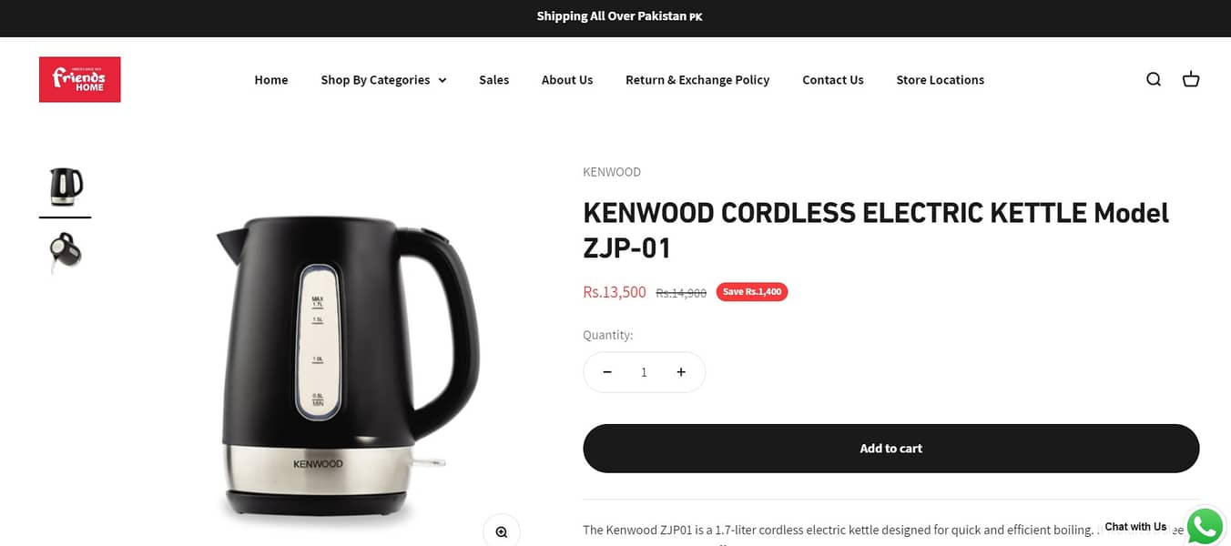 New Kenwood Eletric Kettle steel body full warranty packing 1