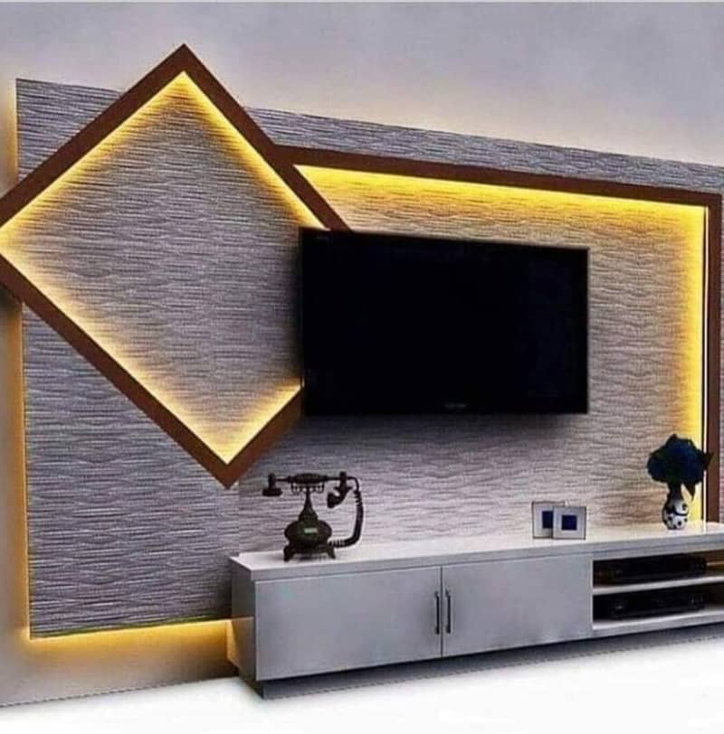 fancy Panel ceiling/Blinds/Wood floor/pvc Floor/Ceiling/media wall 1