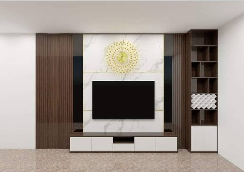 fancy Panel ceiling/Blinds/Wood floor/pvc Floor/Ceiling/media wall 2