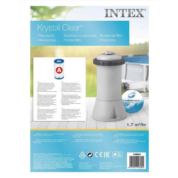 Intex water filter pump for above ground swimming pools. 1