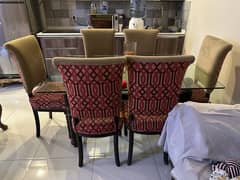 Dining Table/6 seater Dining Table/ glass Dining Set/6 Chairs Dining