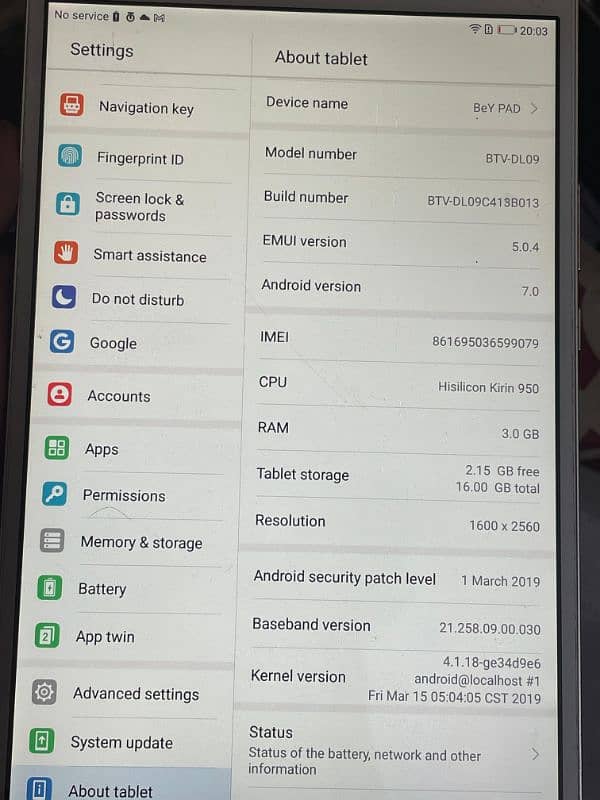 huawei tablet non pta 3gb ram 6hr battery backup on inter net 2