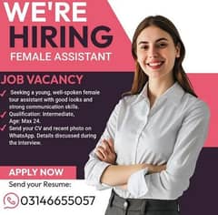 Female Assistant Required || Jobs, Staff Required