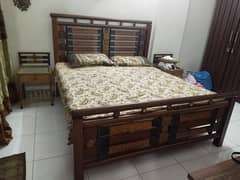 Full heavy iron double bed set with metress with dressing