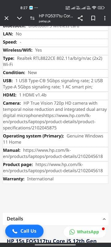 HP 15S-FQ5028NQ 12th Gen Core i5-1235U 4