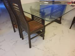 6 chairs , Thick Glass top