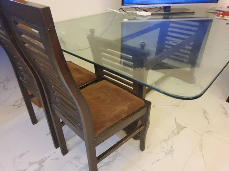 6 chairs , Thick Glass top 1