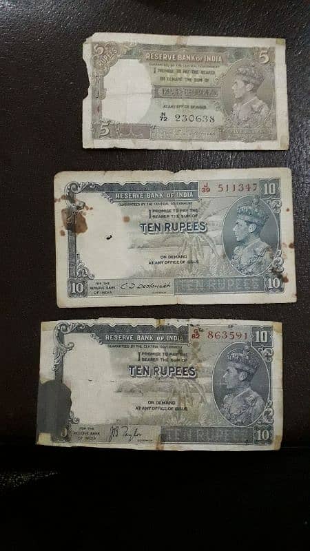 old british indian notes round about 1937 0