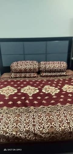 bed with 2 side tables and sofa 5 seater