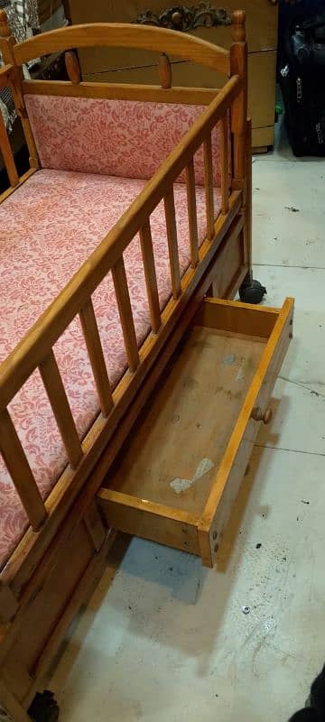 wooden baby cot good condition 2