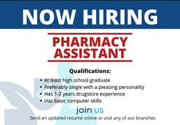 females sales person required for pharmacy