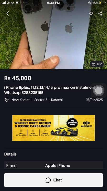 i Phone 8plus, 11,12,13,14,15 pro max on instalment Whatsap 3288235165 9