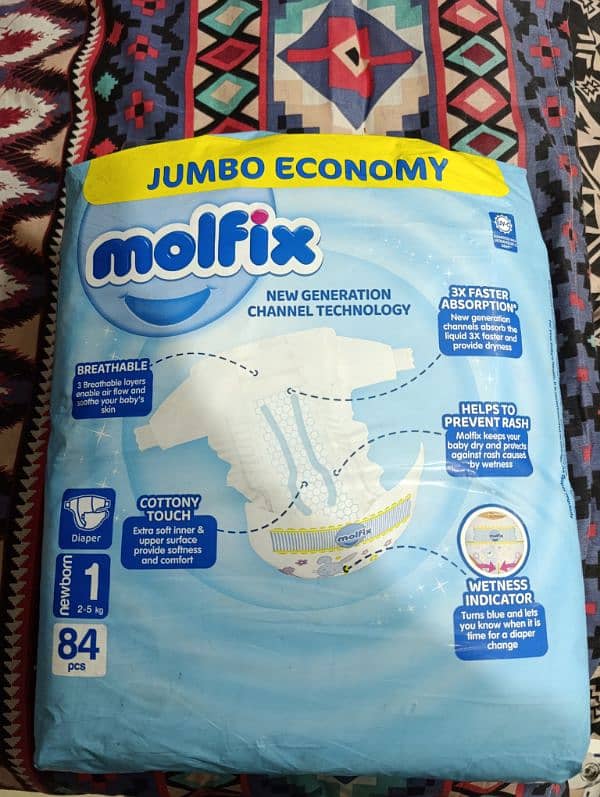 Molfix New Born Diapers Jumbo Pack 0