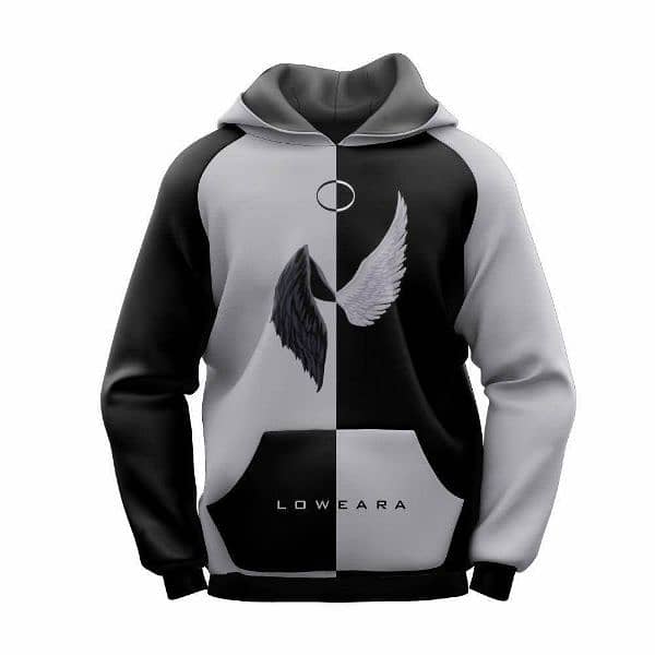 Grey Printed Hoodie For Men 0