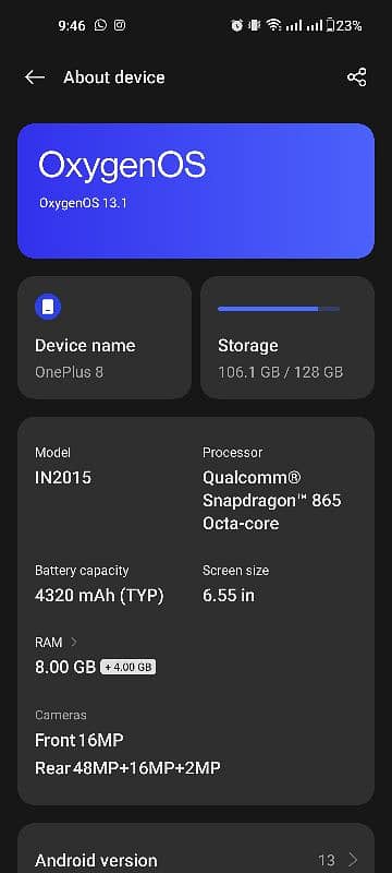 OnePlus 8 dual sim approved 0