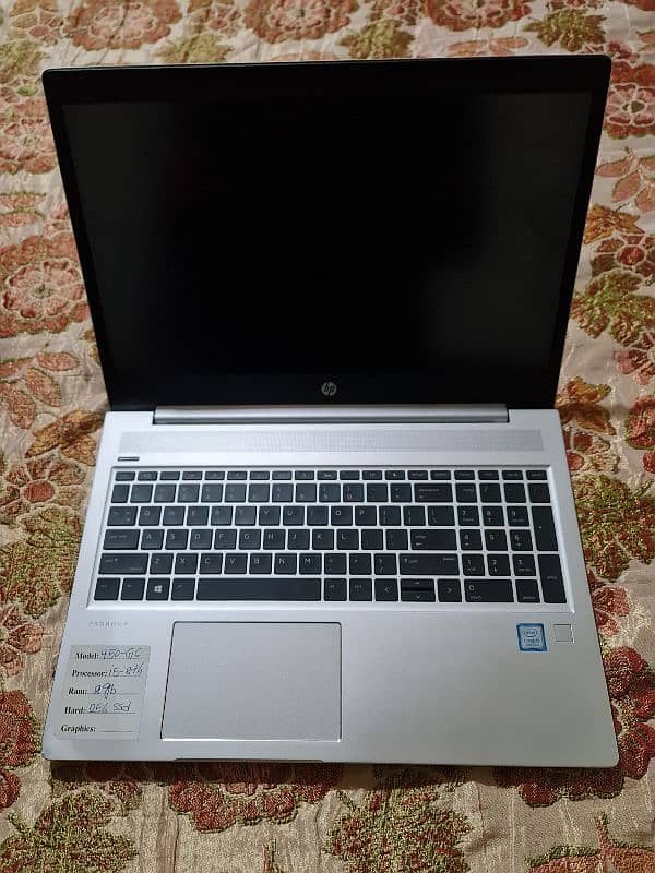 laptop hp modal 450-G6 i5-8th generation 8 gb ram 256 ssd 0