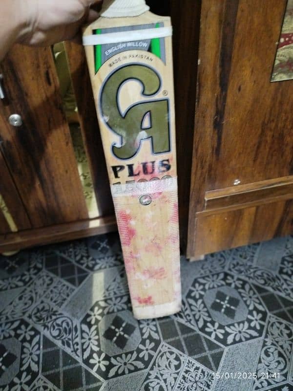 Cricket Bat CA 15000 plus Semi-new Knocked Bat 2.6 wt 8