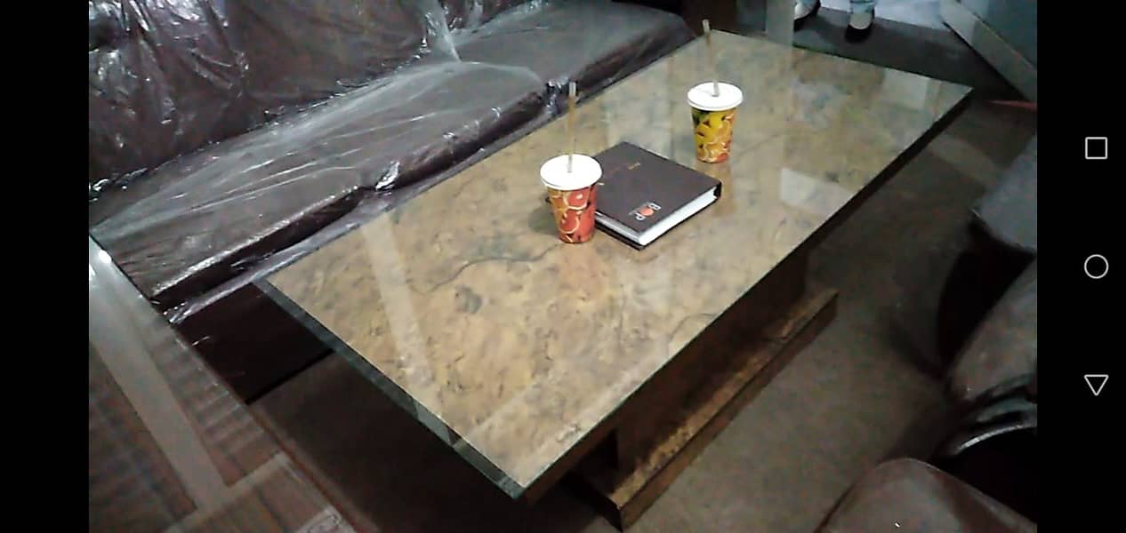 Center Table three pair set with mirror glass on top 0