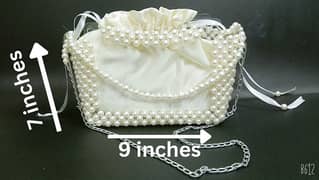 White Beaded hand bag