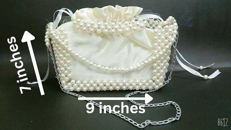 White Beaded hand bag 0