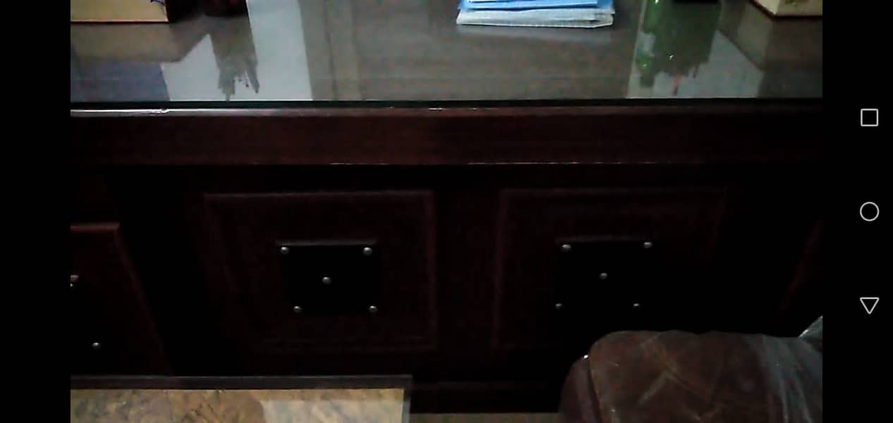 Executive Table with mirror glass on top 3