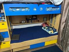 Kids Double Bunker Bed With Mattress and drawers