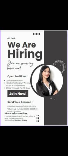 we are hiring fresh and experience both