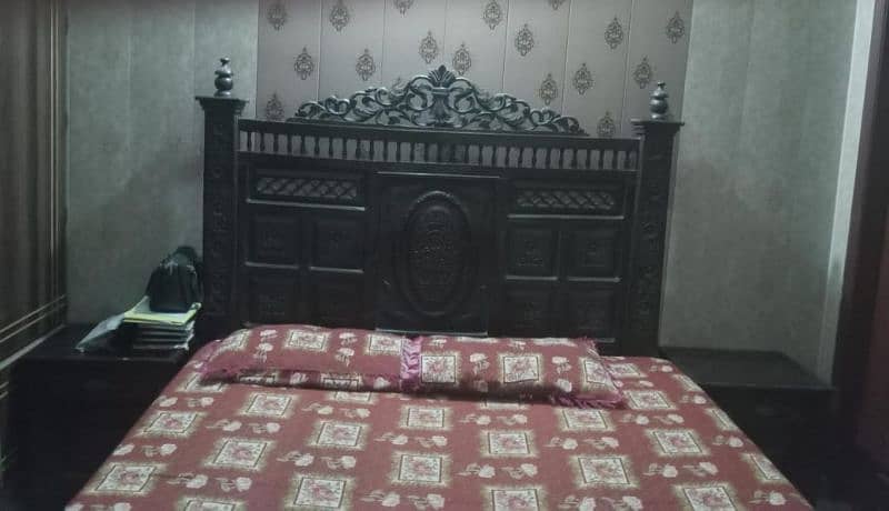 king size solid wood matt finished bedl 2