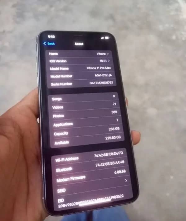 Iphone 11 pro Max 256 PTA approved 2