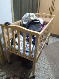 moveable wooden Baby Cart with mattress