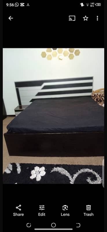 bed with two side tables and a dressing table without mattress 0