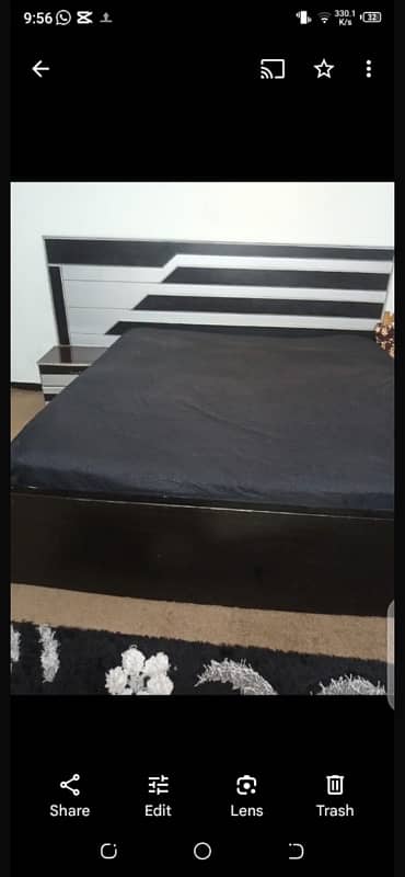 bed with two side tables and a dressing table without mattress 3