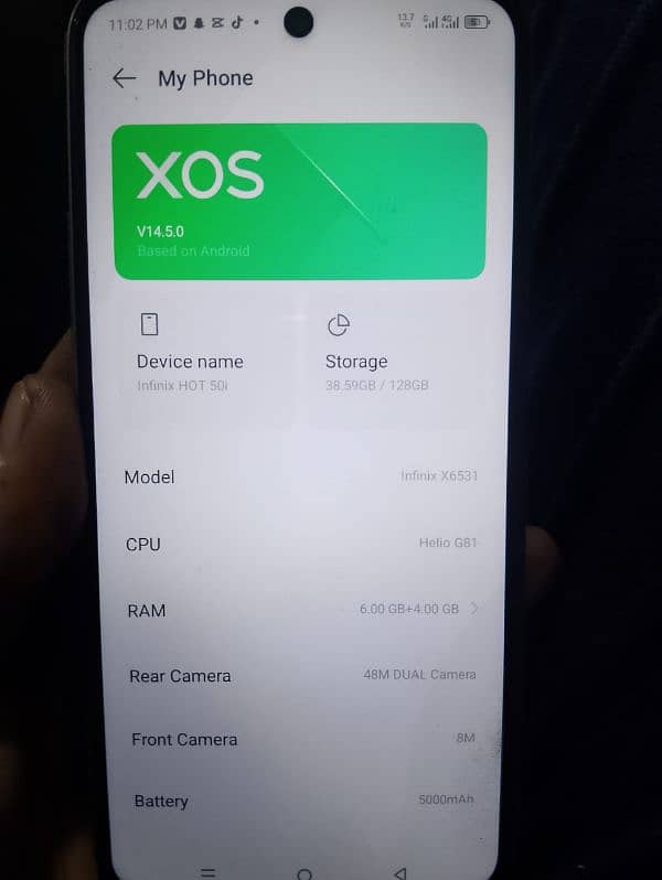 Infinix hot 50i ram rom 6/128 1