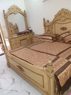 complete bed set with dressing table.