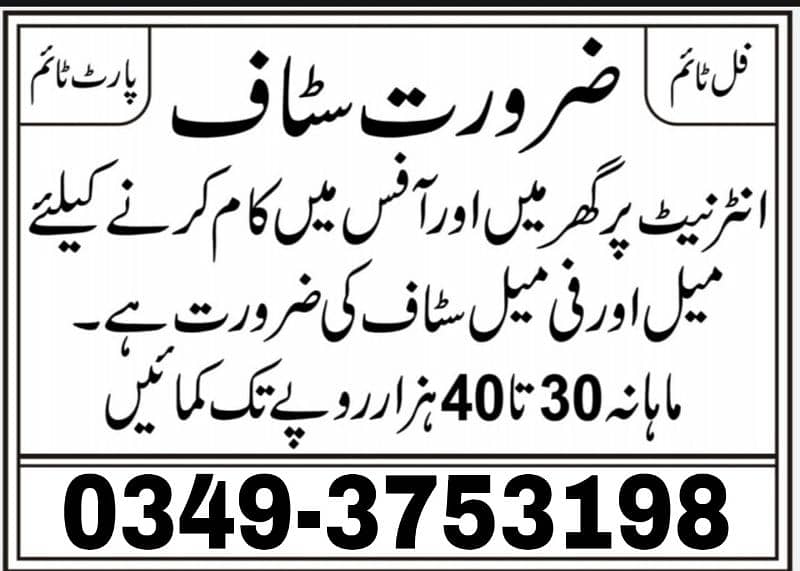 Online job available in Pakistan 1