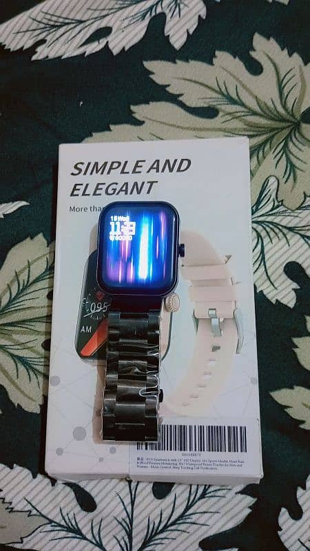 Import from Dubai smart watch, Watch with square face and chain strap. 4