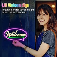 LED Neon Welcome Sign, Open Sign for Business, Powered by USB