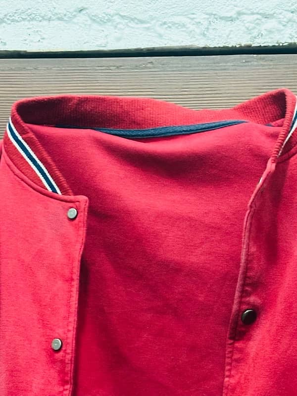 Thrifted Red Varsity Jacket – Soft, Cozy & Stylish | Vintage | Med siz 4