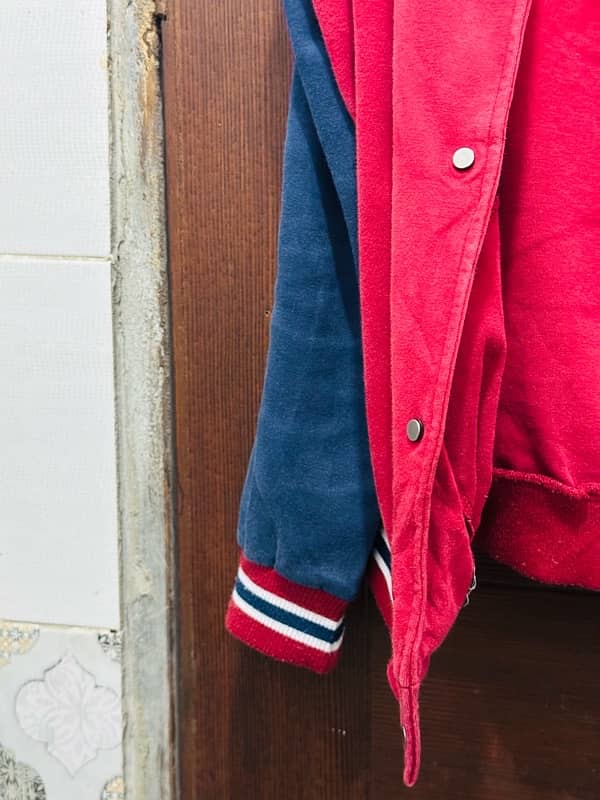 Thrifted Red Varsity Jacket – Soft, Cozy & Stylish | Vintage | Med siz 6