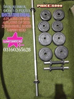 Rubber Coated Dumbbells /Home Gym Equipment / Dumbbells / Weight plate