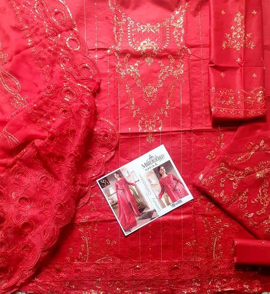 Cotton heavy embroided suit(wedding wear) 13