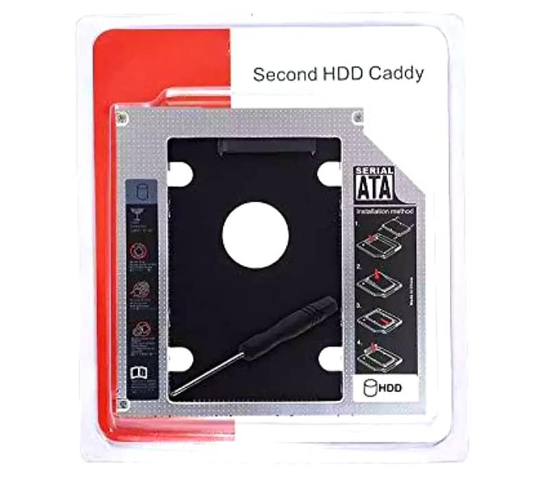 Slim 2nd HDD Caddy 9.5mm 3.0 SATA III Laptop 2.5 SSD Case, 1