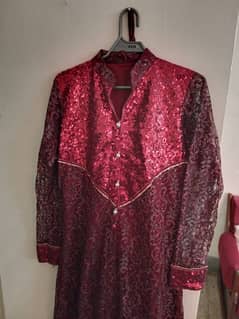 Maroon Colour maxi Net glitter Medium Size