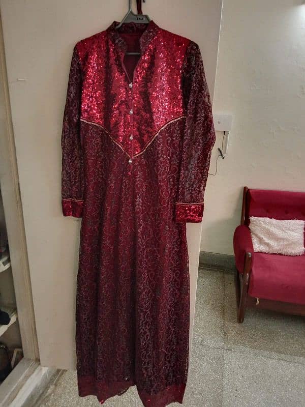 Maroon Colour maxi Net glitter Medium Size 1