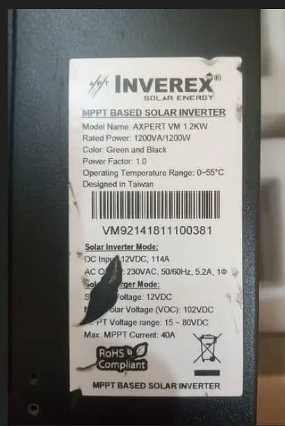 INVEREX 1.2KW 2