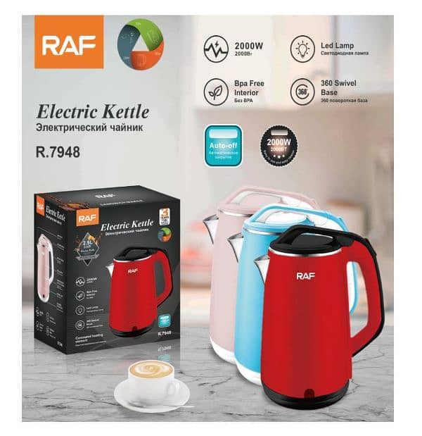 2.5 Liter Electric kettle - Imported - New Model - 2000 Watts 0