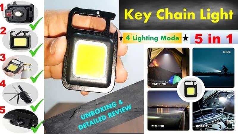 Keychain led light magnetic field super bright flash for video making 1