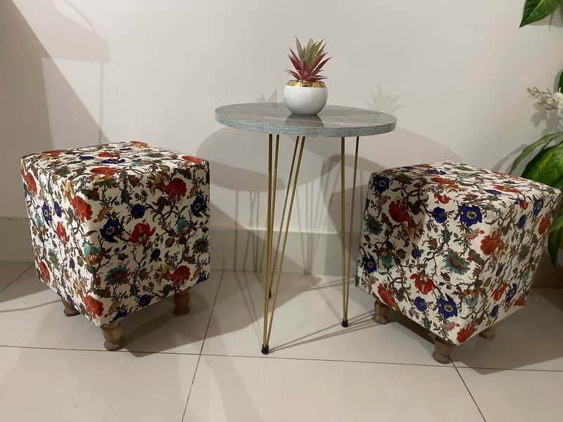 Two stools and table 1