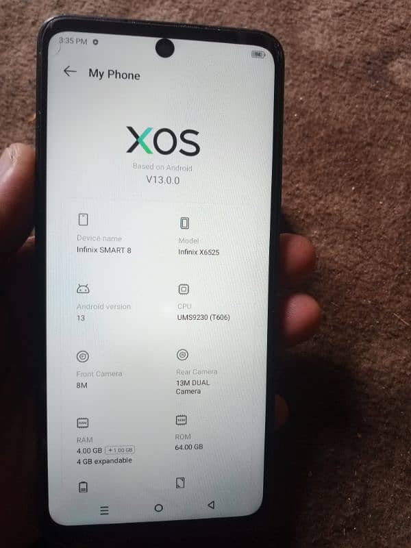 infinix smart 8 4+4 8gb 64gb excellent working 5