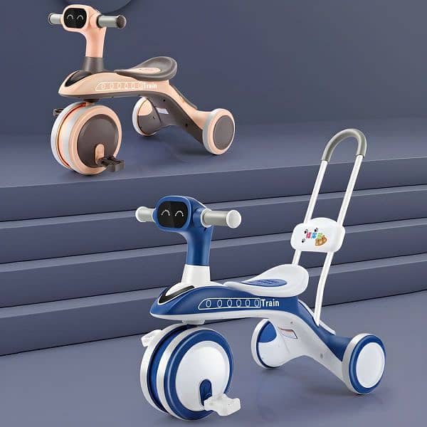 Versatile Metal Rod Tricycle for Kids 3+ Years with Lights and Music 1